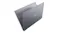 Rear angled view of the laptop partially closed, showcasing the clean lid design and thin profile Rear angled view of the laptop partially closed, showcasing the clean lid design and thin profile