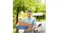 Delivery notification feature graphic showing a visitor holding a parcel at a front entrance Delivery notification feature graphic showing a visitor holding a parcel at a front entrance