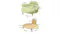 Dimension diagram and wooden base detail views of the light green pet sofa Dimension diagram and wooden base detail views of the light green pet sofa