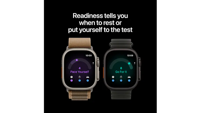 Smartwatch displaying the Readiness feature on two watch screens Smartwatch displaying the Readiness feature on two watch screens