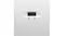 Close-up rear panel of a white automatic cat litter box with a digital display and sensor indicators Close-up rear panel of a white automatic cat litter box with a digital display and sensor indicators