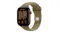 An angled view of an Apple Watch Series 12 with an olive sport band showing the digital crown and display An angled view of an Apple Watch Series 12 with an olive sport band showing the digital crown and display