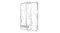 Front and rear views of a snap kickstand case with a clear glitter finish Front and rear views of a snap kickstand case with a clear glitter finish