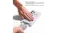 Hands installing phone protector using white PerfectFit tray with pull tab Hands installing phone protector using white PerfectFit tray with pull tab