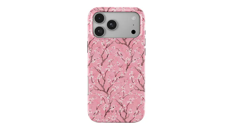 BURGA phone case featuring a soft floral design, precise camera cutout, and lightweight protection installed on an iPhone BURGA phone case featuring a soft floral design, precise camera cutout, and lightweight protection installed on an iPhone
