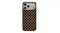 A brown polka dot phone case installed on a smartphone, showing the camera cutout and slim rear profile design A brown polka dot phone case installed on a smartphone, showing the camera cutout and slim rear profile design