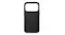 Direct front view of interior of empty black Nomad case with MagSafe branding circle Direct front view of interior of empty black Nomad case with MagSafe branding circle