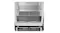 Interior view of a silver refrigerator with glass shelves and dual Active Fresh Zone crisper drawers Interior view of a silver refrigerator with glass shelves and dual Active Fresh Zone crisper drawers