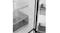Close-up view of the refrigerator interior featuring glass shelves, digital temperature controls, and a clear storage drawer Close-up view of the refrigerator interior featuring glass shelves, digital temperature controls, and a clear storage drawer