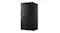 Front right-angled view of a black Haier 500 Series 672L four-door refrigerator with a water dispenser and brushed metal finish Front right-angled view of a black Haier 500 Series 672L four-door refrigerator with a water dispenser and brushed metal finish