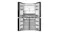 Front view of a black Haier 500 Series four-door refrigerator with all doors open, showing shelves, drawers, and storage compartments Front view of a black Haier 500 Series four-door refrigerator with all doors open, showing shelves, drawers, and storage compartments