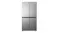 Front view of a silver Haier 500 Series 682L Quad Door Smart Fridge Freezer with a brushed metal finish and quad-door design Front view of a silver Haier 500 Series 682L Quad Door Smart Fridge Freezer with a brushed metal finish and quad-door design