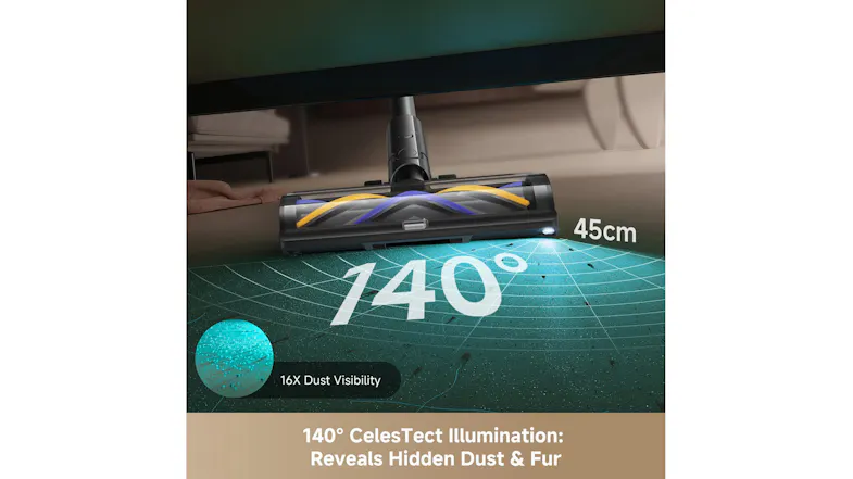 Dreame X2 graphic showcasing 140° rotation and ergonomic design Dreame X2 graphic showcasing 140° rotation and ergonomic design
