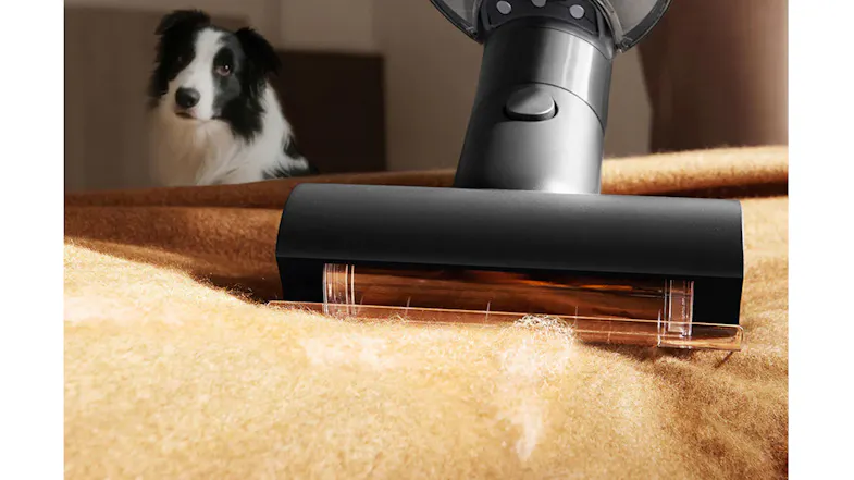 Vacuum cleaning carpet showing strong suction Vacuum cleaning carpet showing strong suction
