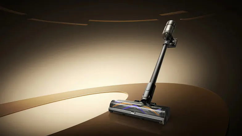 Vacuum cleaning hardwood floor showing smooth glide Vacuum cleaning hardwood floor showing smooth glide