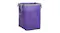 A left-angled view of a purple removable shopping cart bag with carry handle A left-angled view of a purple removable shopping cart bag with carry handle