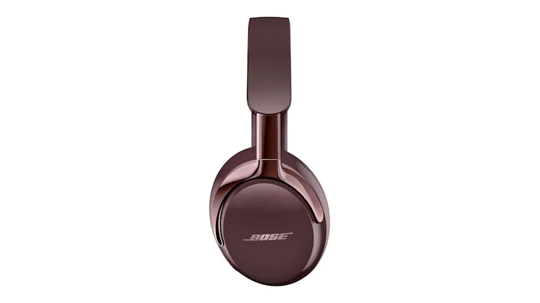Side profile of the wireless over-ear headphones showing the outer earcup Side profile of the wireless over-ear headphones showing the outer earcup