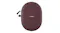 Oval-shaped hard carrying case for headphones, standing upright Oval-shaped hard carrying case for headphones, standing upright