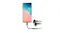 Black Alogic USB-C audio adapter connected to a smartphone with wired in-ear headphones Black Alogic USB-C audio adapter connected to a smartphone with wired in-ear headphones