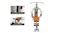 Side view of a black home gym set with chest press, leg extension, and weight stack Side view of a black home gym set with chest press, leg extension, and weight stack