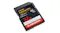 Front angled view of a SanDisk Extreme PRO 32GB SDHC UHS-I memory card with a black casing and red label Front angled view of a SanDisk Extreme PRO 32GB SDHC UHS-I memory card with a black casing and red label