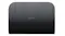 Front view of a black TCL streaming device with rounded corners and a vertical textured finish Front view of a black TCL streaming device with rounded corners and a vertical textured finish