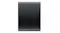 Top view of a black TCL wireless subwoofer with a smooth matte finish and a rounded rectangular cabinet Top view of a black TCL wireless subwoofer with a smooth matte finish and a rounded rectangular cabinet