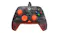 Front view of the Turtle Beach Rematch Core Wired Controller for Xbox/Windows featuring a dark camouflage pattern with bright orange analog sticks and a matching D-pad Front view of the Turtle Beach Rematch Core Wired Controller for Xbox/Windows featuring a dark camouflage pattern with bright orange analog sticks and a matching D-pad