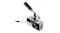 Angled view of the Thrustmaster TSS sim racing handbrake, featuring a black-grip lever angled forward Angled view of the Thrustmaster TSS sim racing handbrake, featuring a black-grip lever angled forward