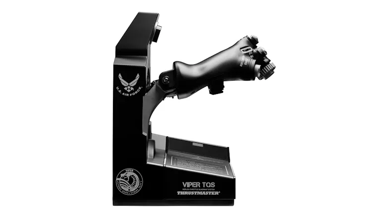 Side profile of the Thrustmaster Flight TQS Viper showing the detailed throttle handle Side profile of the Thrustmaster Flight TQS Viper showing the detailed throttle handle