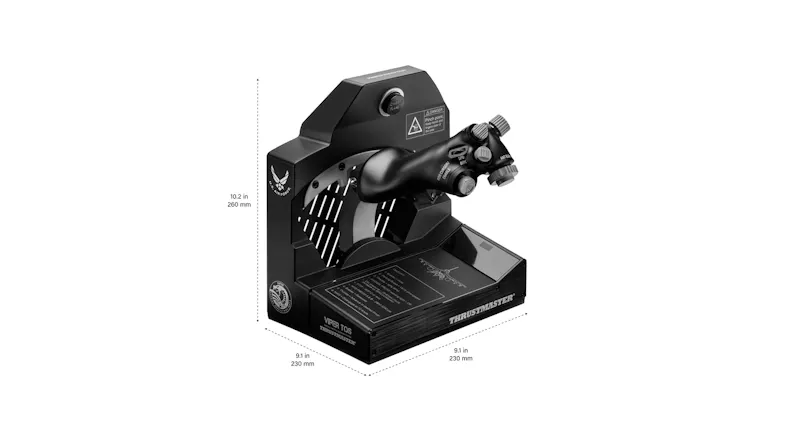 Perspective view of the Thrustmaster Flight TQS Viper throttle controller showcasing the complete unit Perspective view of the Thrustmaster Flight TQS Viper throttle controller showcasing the complete unit