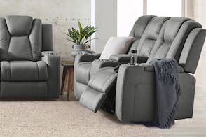 White Haven 2 Seater Fabric Electric Recliner Sofa