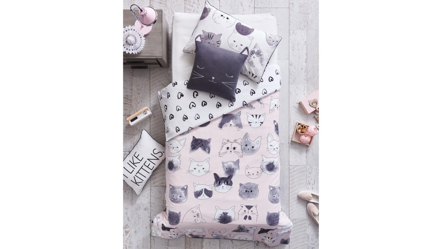 Linen House Kitty Cat Quilt Cover Set Domayne