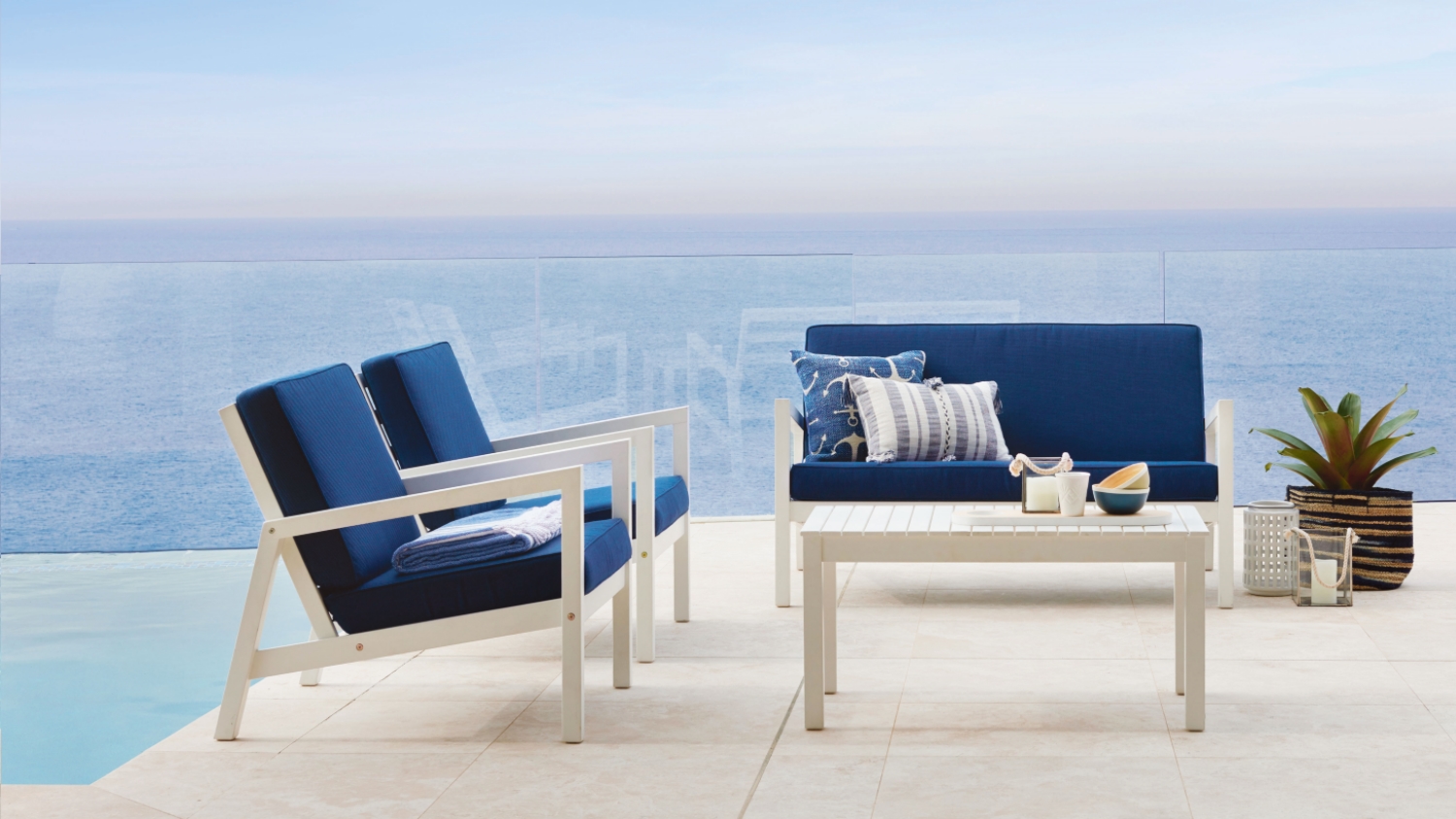 Oakland 4 Piece Outdoor Lounge Domayne