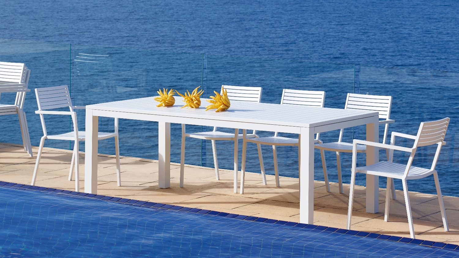 Breeze Aluminium Rectangular Dining Table Domayne