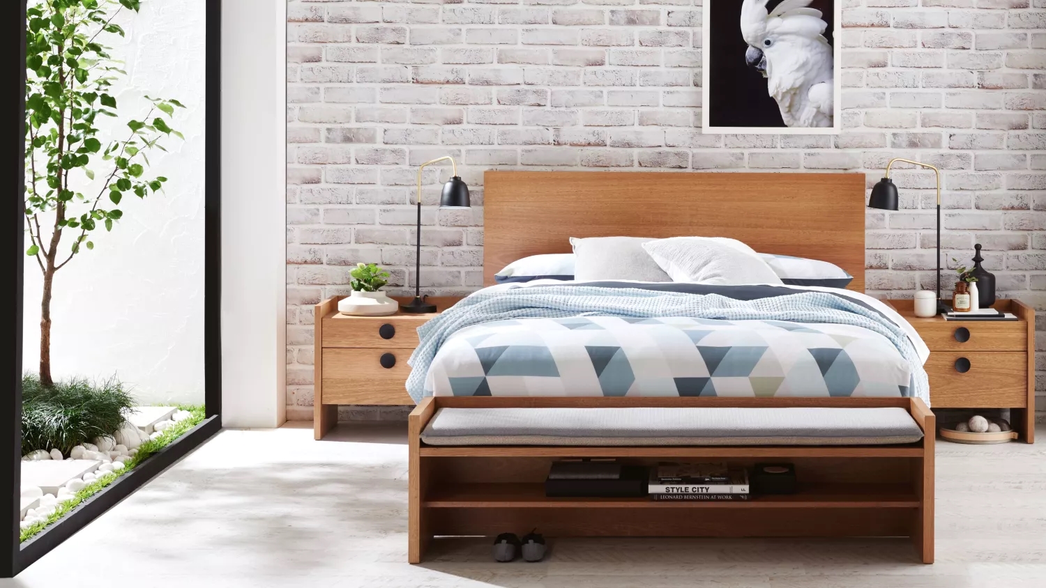 Gallery 2 Drawer Bedside Table Domayne