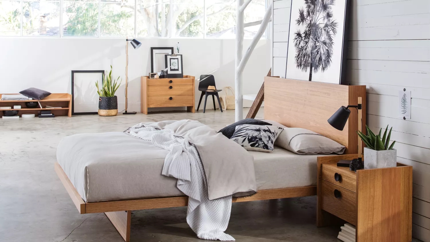 Gallery 2 Drawer Bedside Table Domayne