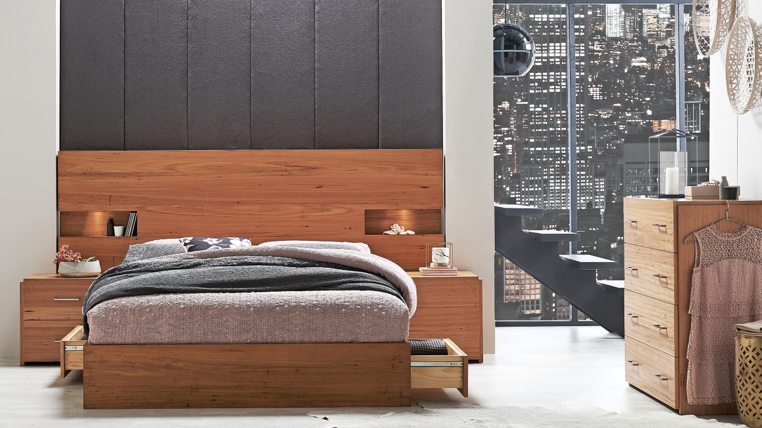 Amelie Bedhead with LED Lights Domayne