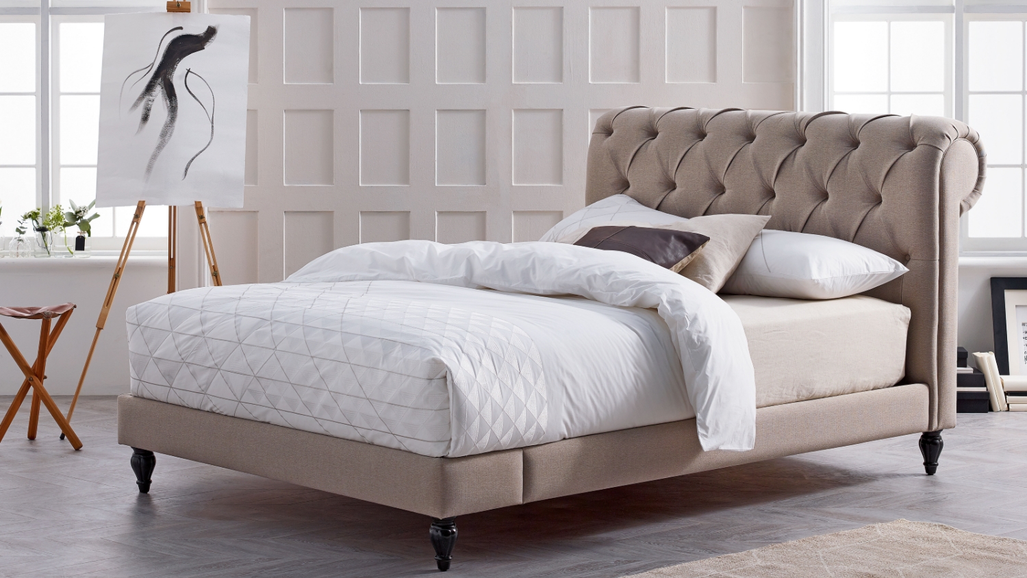 Chester Fabric Bed Frame | Domayne