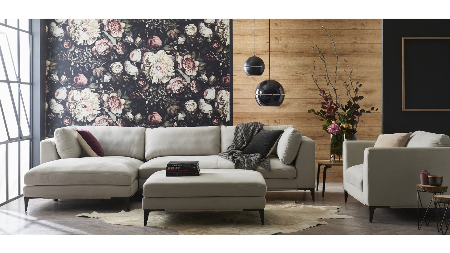 Alara 3 Seater Fabric Sofa with Chaise Fabric sofa, Sofa, Chaise