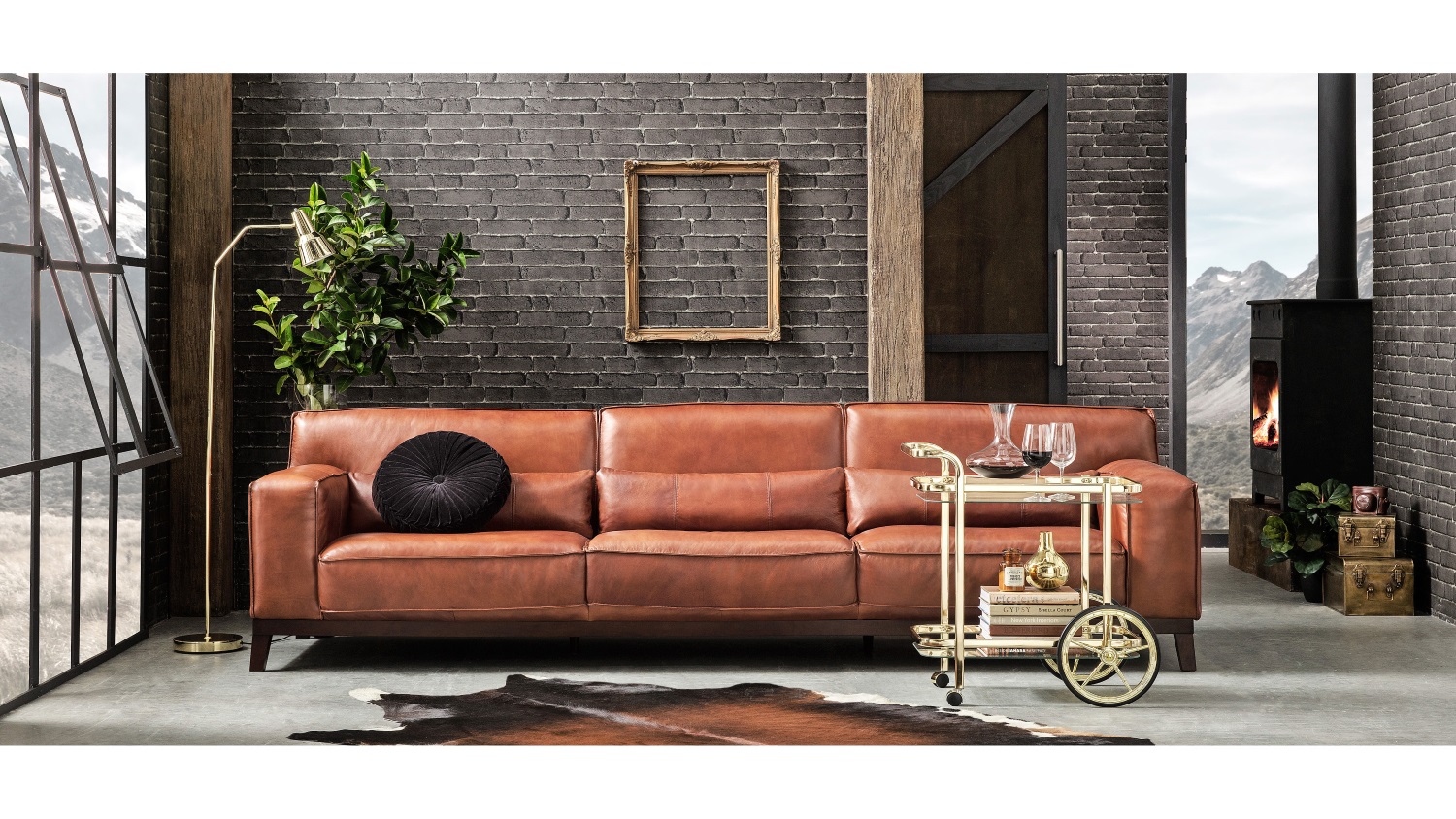 Reno Leather Sofa Domayne