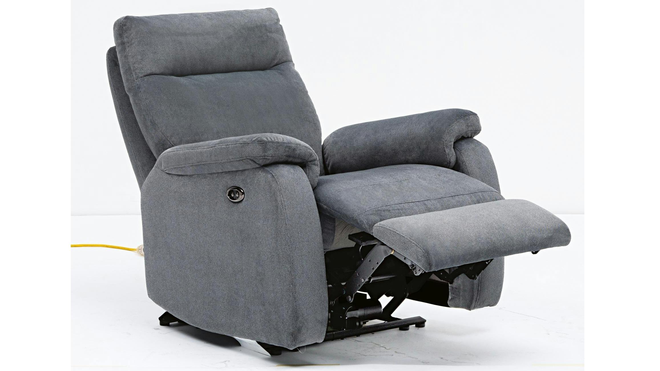 Dutch Fabric Electric Recliner Sofa and Chair Package Charcoal