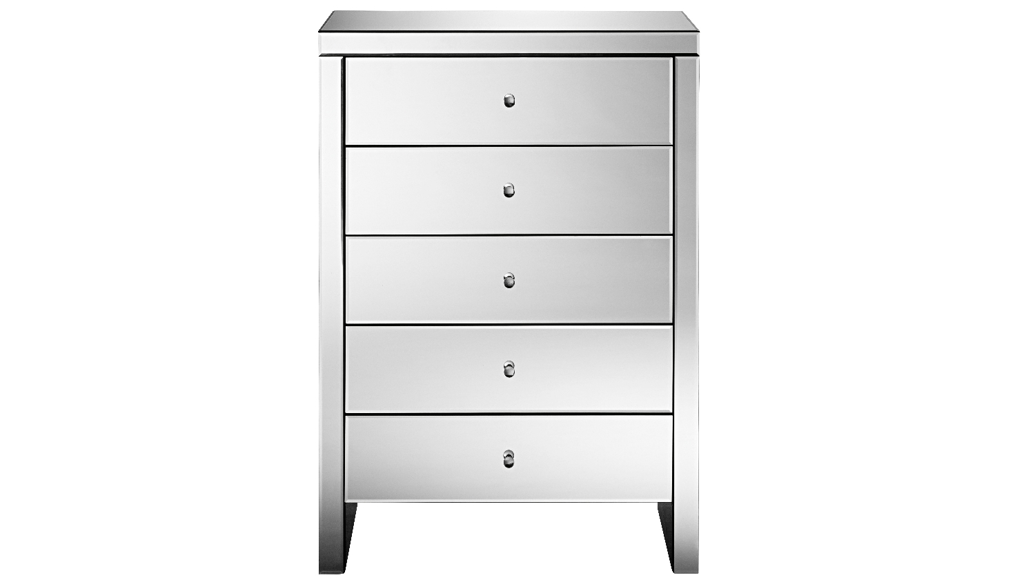 Monaco Mirrored 5Drawer Wide Tallboy Domayne