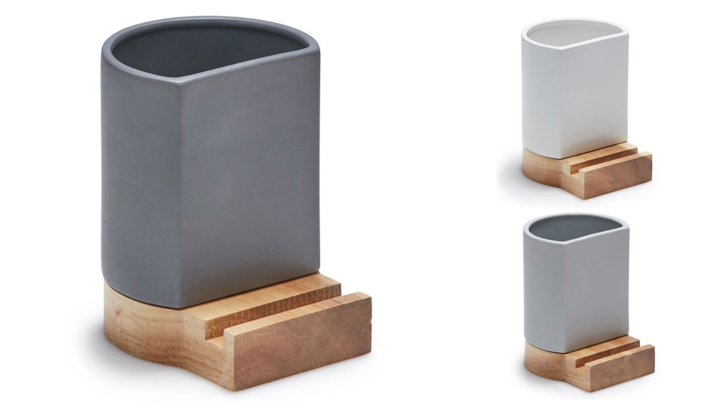 Salt & Pepper Hudson Utensil Holder & iPad/Cookbook Stand Domayne