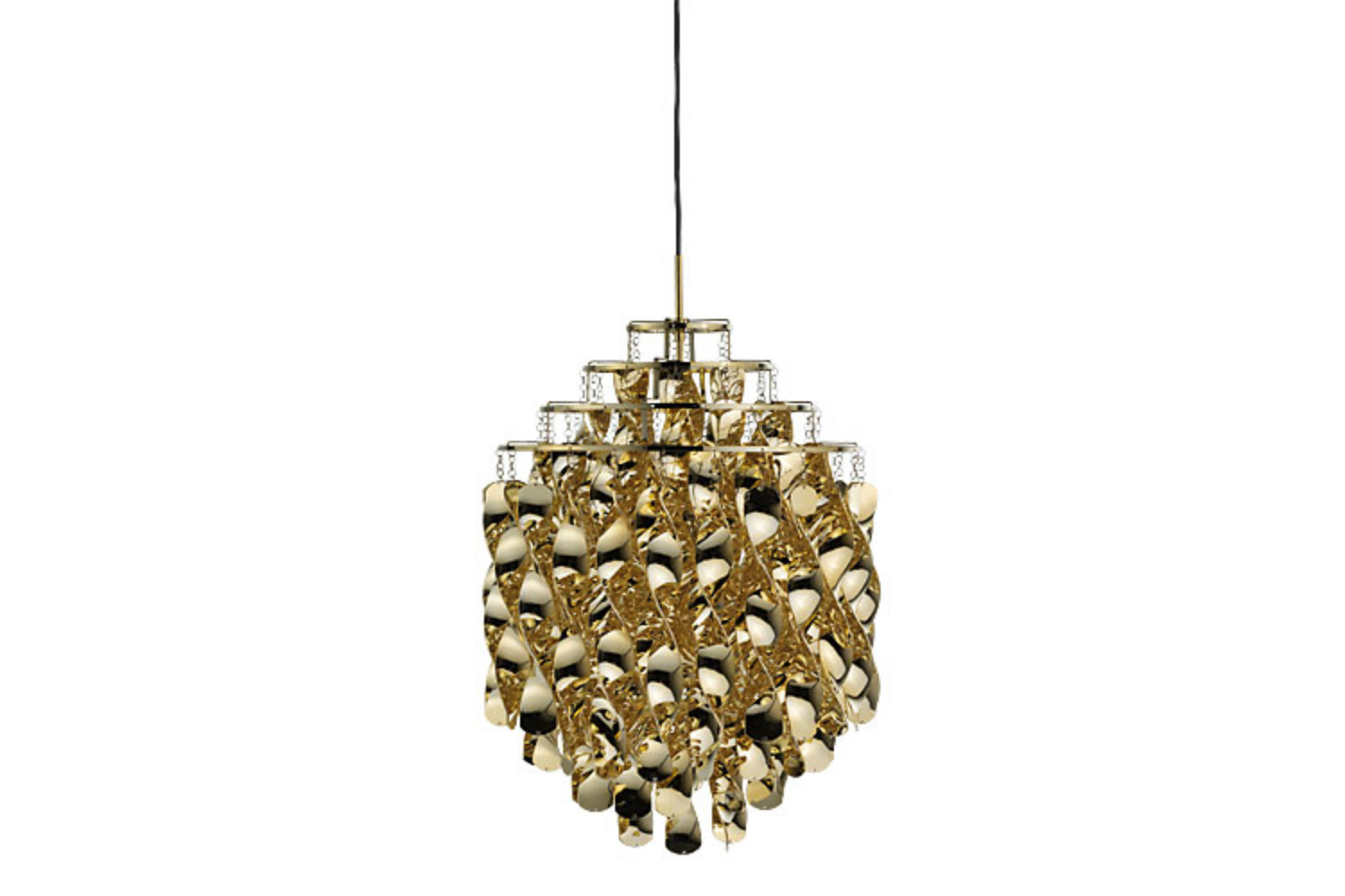 Spiral Pendant Lamp in Gold by Verner Panton for Verpan Space Furniture