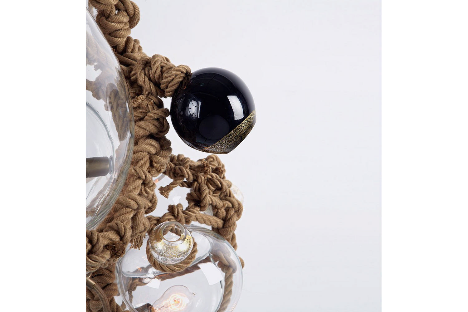 Knotty Bubbles Chandelier 1 Lg, 2 Sm Bubbles, 5 Barnacles by Lindsey