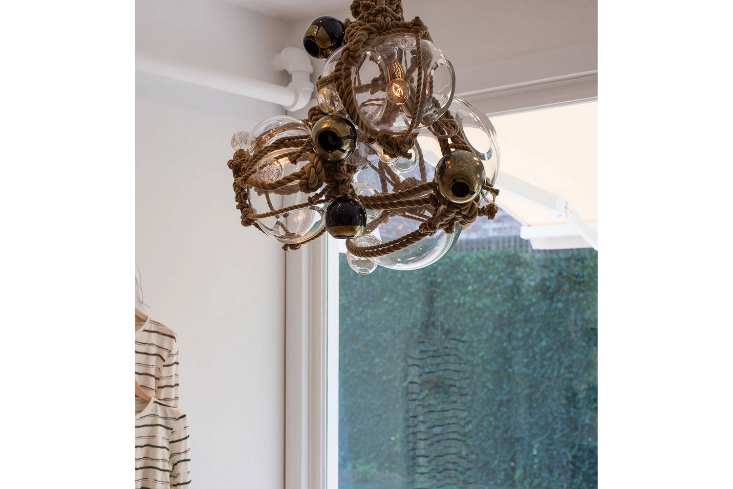 Knotty Bubbles Chandelier 1 Lg, 2 Sm Bubbles, 5 Barnacles by Lindsey