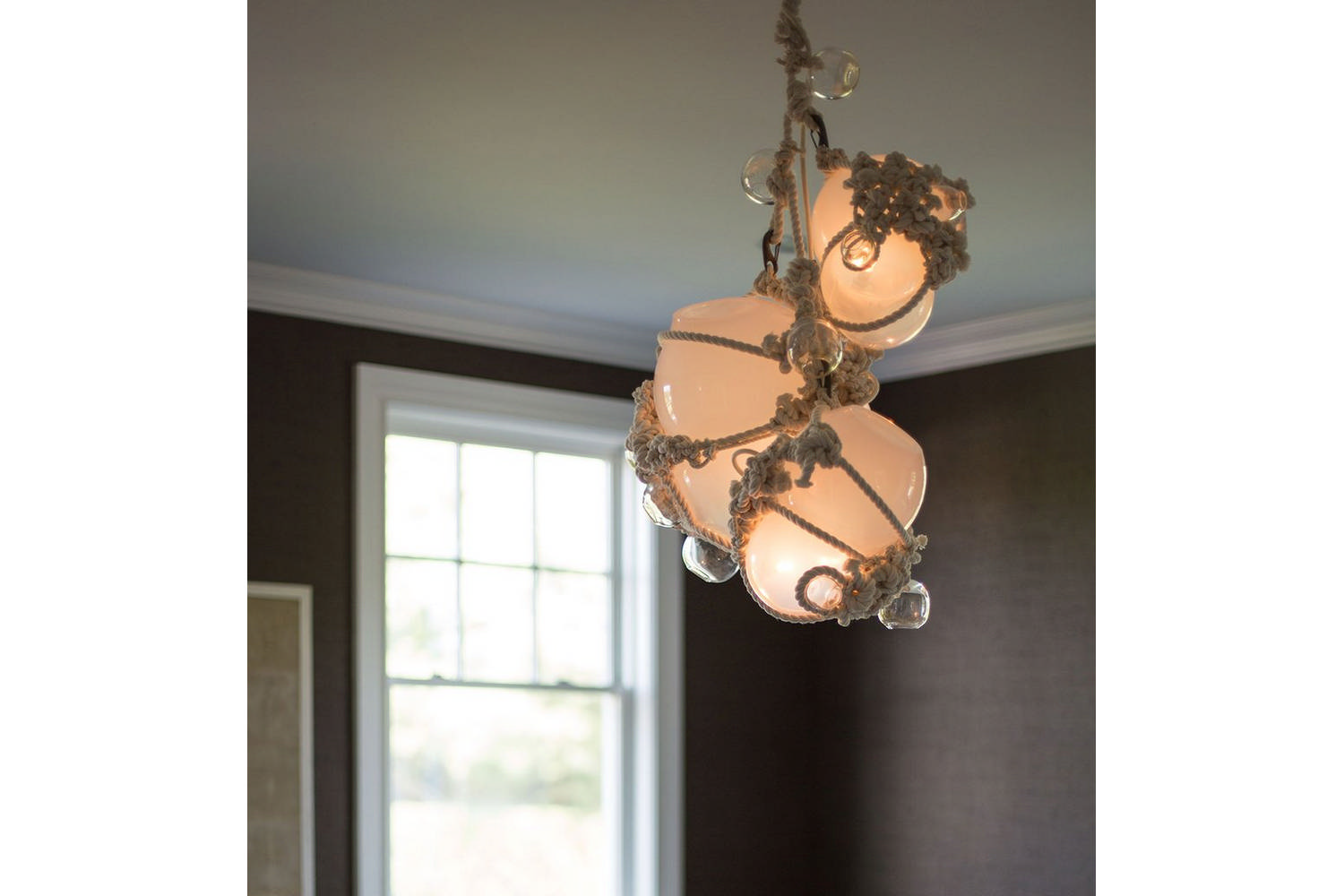 Knotty Bubbles Chandelier 1 Lg, 2 Sm Bubbles, 5 Barnacles by Lindsey
