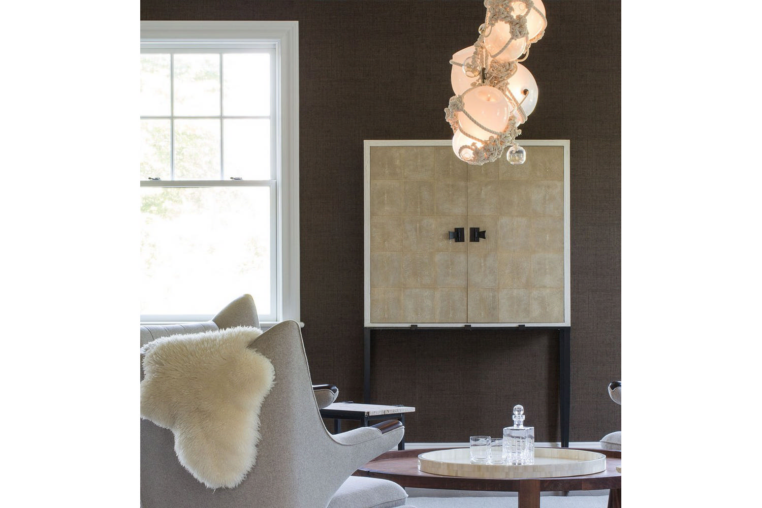 Knotty Bubbles Chandelier 1 Lg, 2 Sm Bubbles, 5 Barnacles by Lindsey