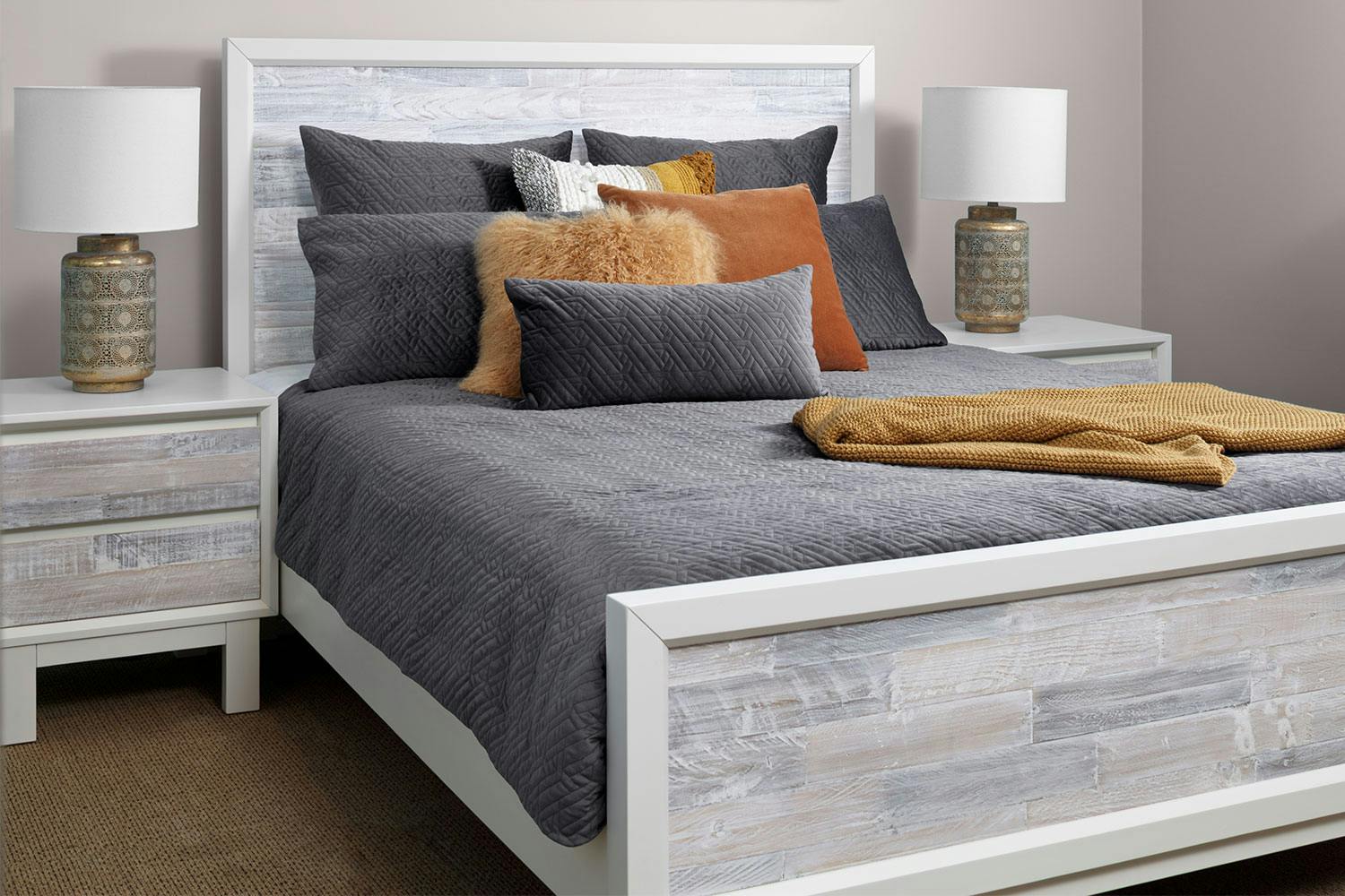 Brooklyn Velvet Charcoal Duvet Cover Set By Central Thread